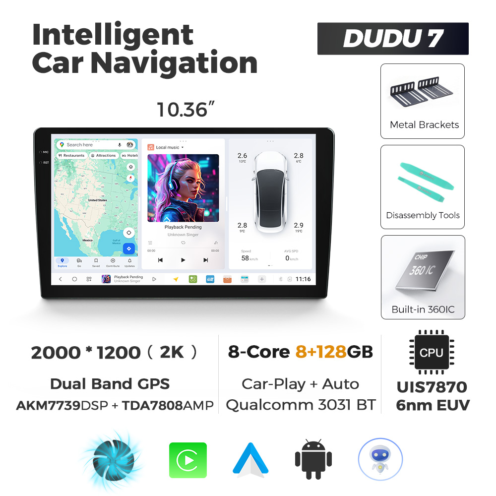 10.1 inch DUDU 7 8+128GB Retro