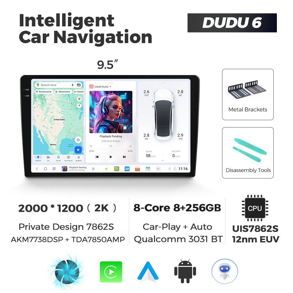 9.5 inch DUDU 6 8+256GB