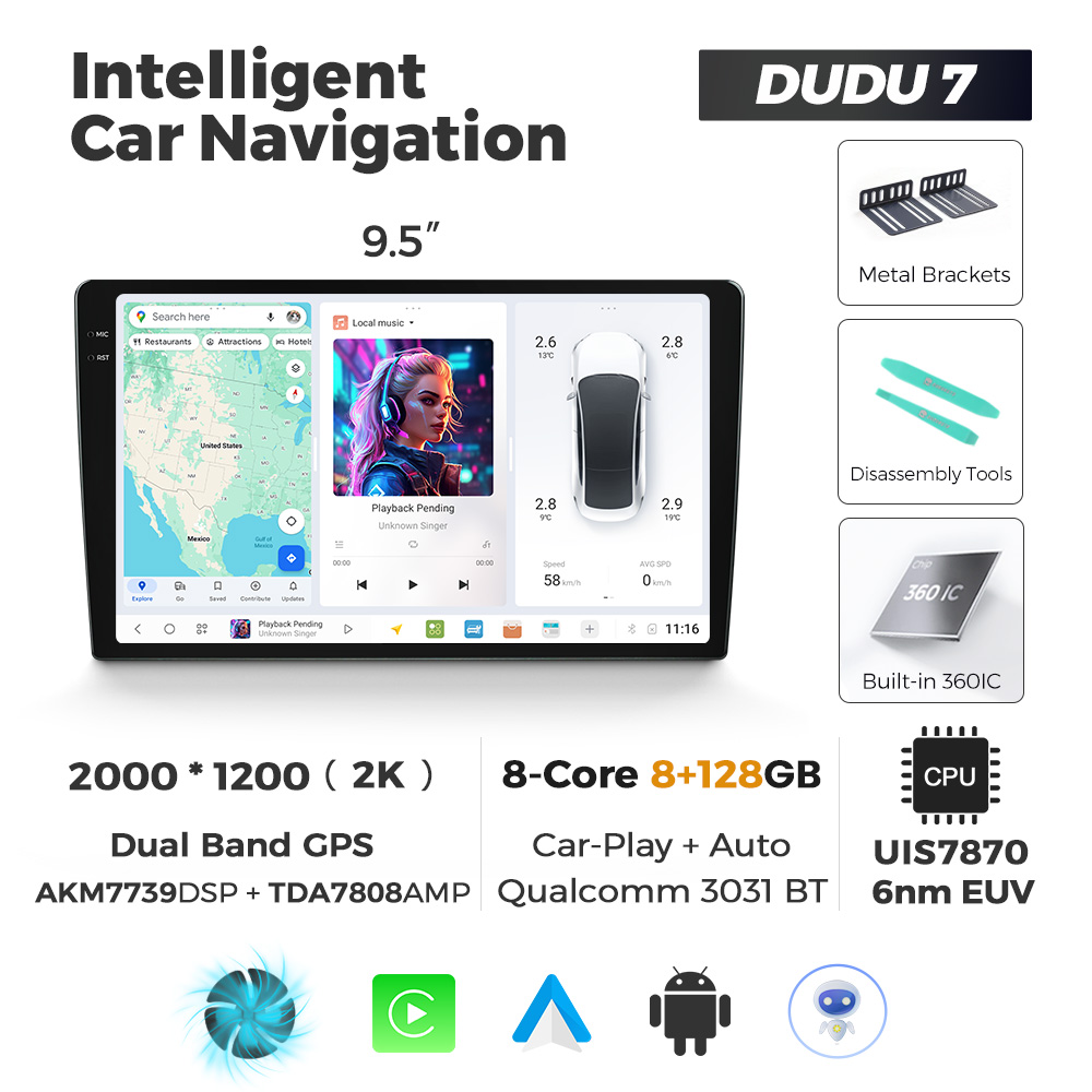 9.5 inch DUDU 7 8+128GB