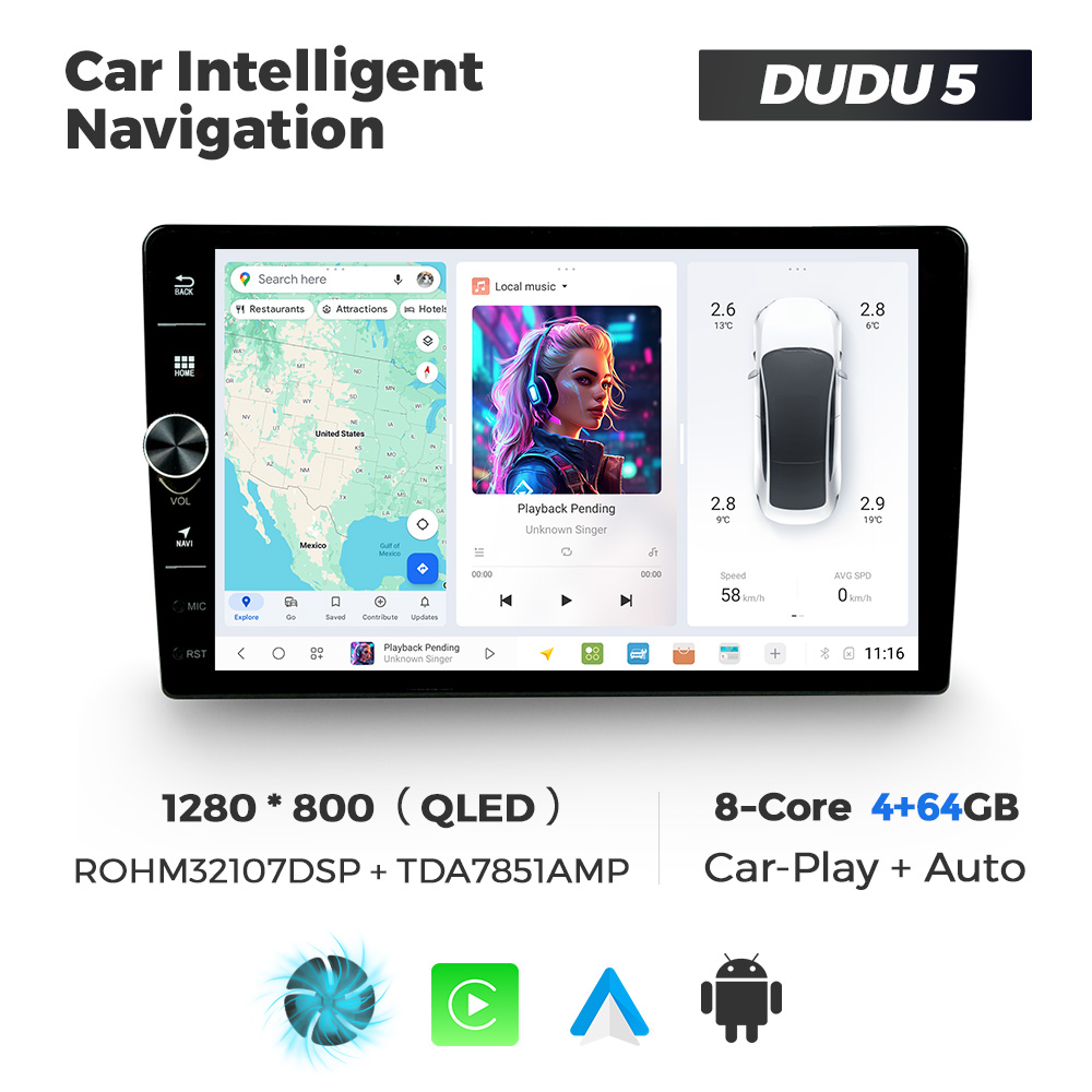 9 inch DUDU 5 4+64GB Single Button